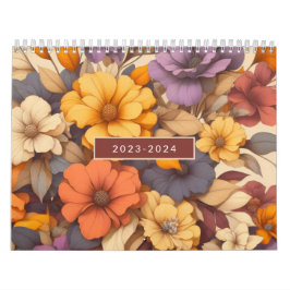 Calendário Orquestra moderna Floral elegante no outono