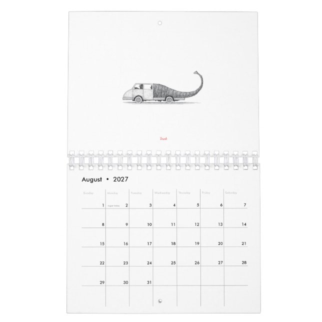 Calendário Os animais punny do Partido (Ago 2027)
