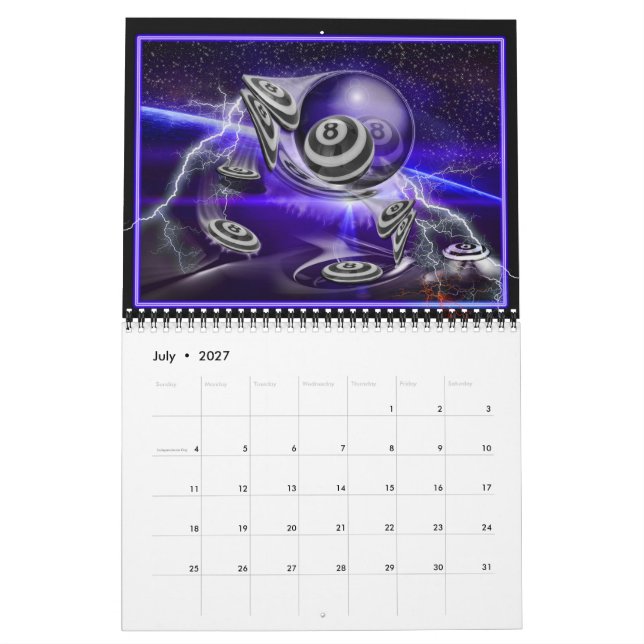 Calendário Os bilhar Calendar 2018 (Jul 2027)