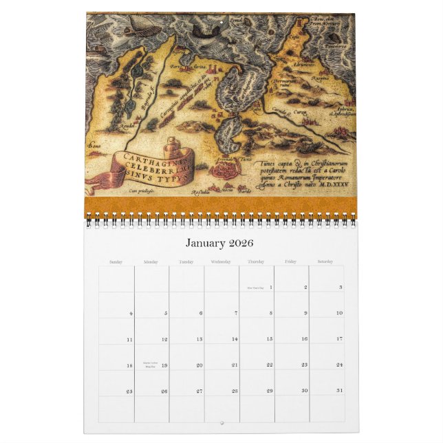 Calendário Os mapas de Abraham Ortelius 2012 (Jan 2026)