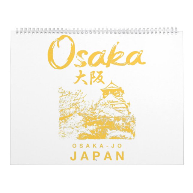 Calendário Osaka Japan Nihon Osaka-Jo Japonês Vintage (Capa)
