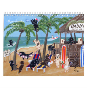 Calendário ostentando feliz 2018 de Labradors