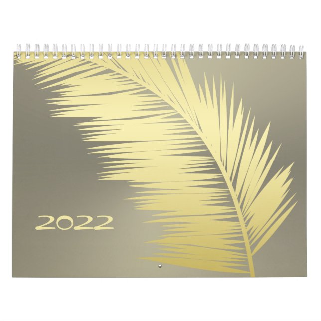 Calendário Ouro de Palmeiras tropicais (Capa)