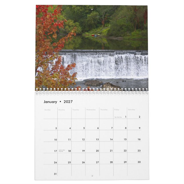 Calendário Outono em Vermont (Jan 2027)