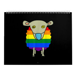 Calendário Ovelha que Veste máscaras | Ovinos Coloridos Prese