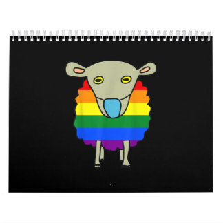Calendário Ovelha que Veste máscaras | Ovinos Coloridos Prese