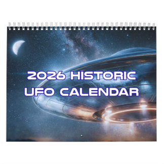 Calendário OVNI 2026 Planejador de Parede Vintage