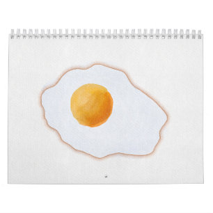 Calendário Ovo Frito Estilo Aquarela Minimalista Arte Prin