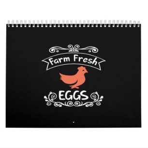 Calendário ovos frescos de fazenda