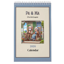 Calendário Pa & Ma (The Old People) Fun 2026 Calendar