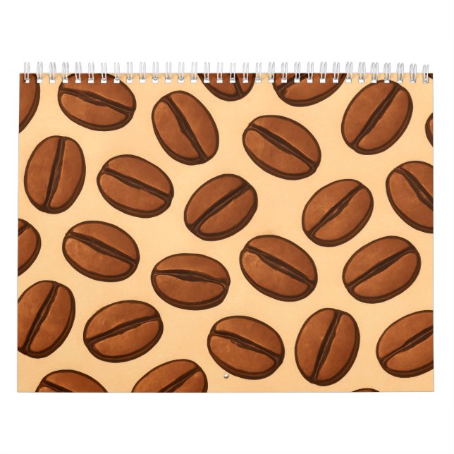 Calendário Padrão contínuo de grãos de café | Café marrom que (Capa)