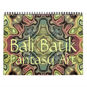 Calendário Padrão de Batik de Bali com Estilo Arte Fantasia 2