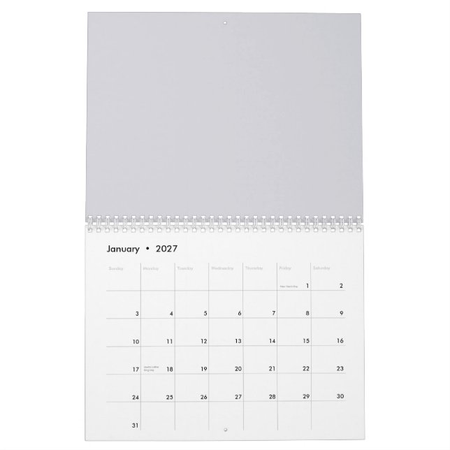 Calendário padrão étnico elegante (Jan 2027)