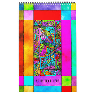 Calendário Padrão Pintado Digitalmente E Mão Art 2.º - DY