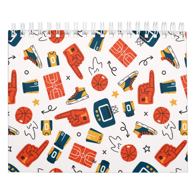 Calendário Padrão sem costura de basquete (Capa)