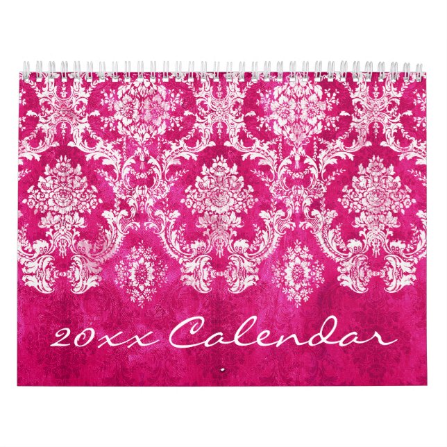 Calendário Padrões Chic de Garota com damascos e chevrons alé (Capa)