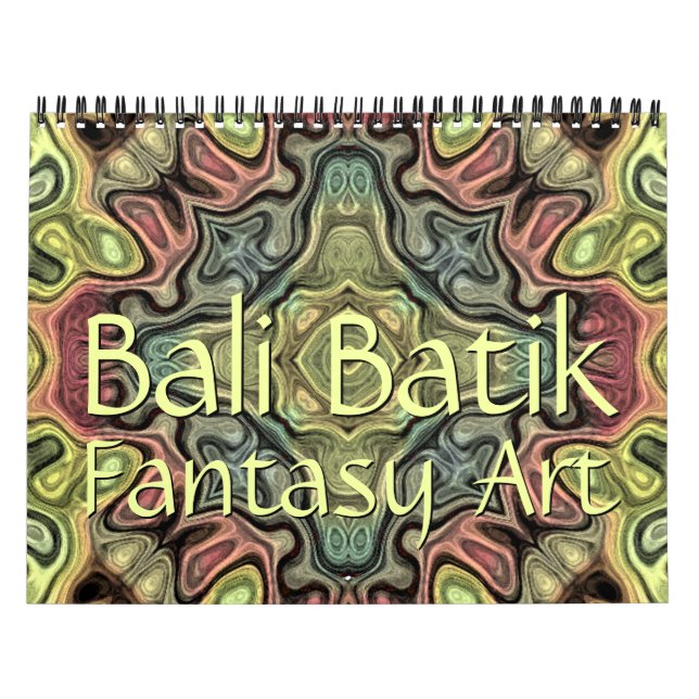 Calendário Padrões de arte de fantasia de batik de Bali elega (Capa)