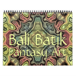 Calendário Padrões de arte de fantasia de batik de Bali elega