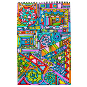 Calendário Padrões De Mão E Digitalmente Pintados Art 53°