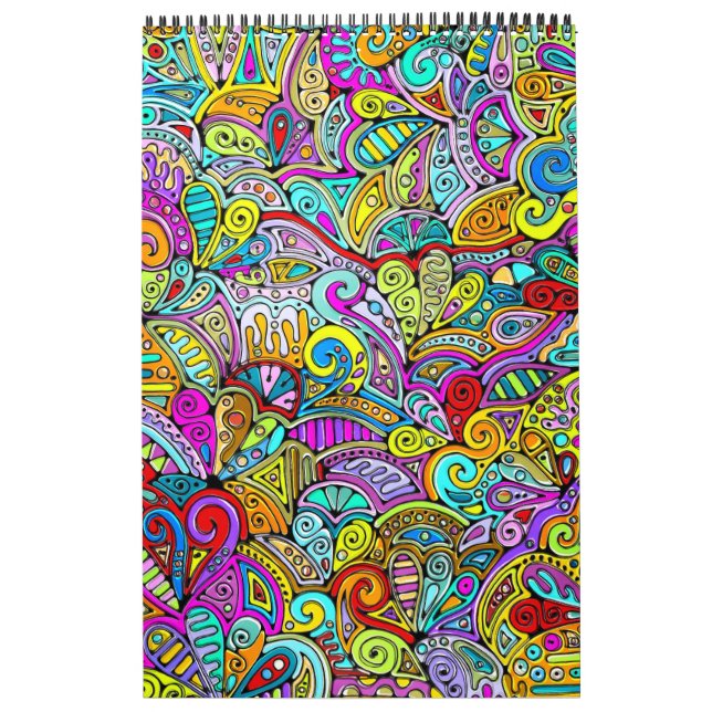 Calendário Padrões De Mão E Digitalmente Pintados Art 6° (Capa)