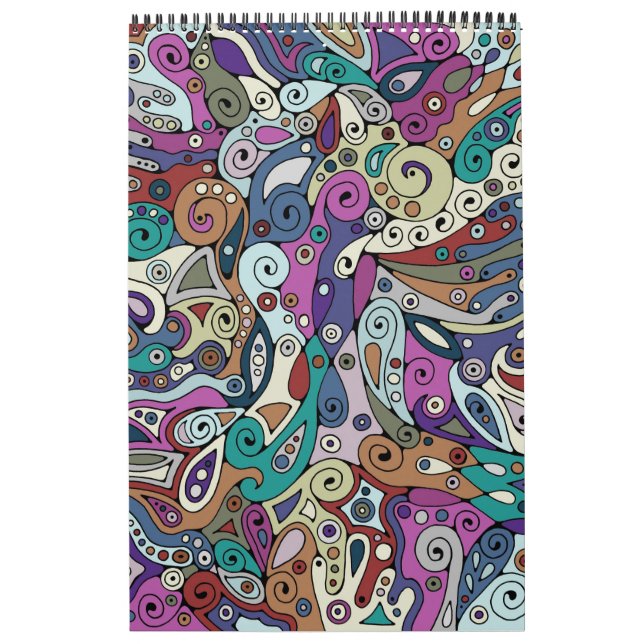 Calendário Padrões De Mão E Digitalmente Pintados Art 8° (Capa)