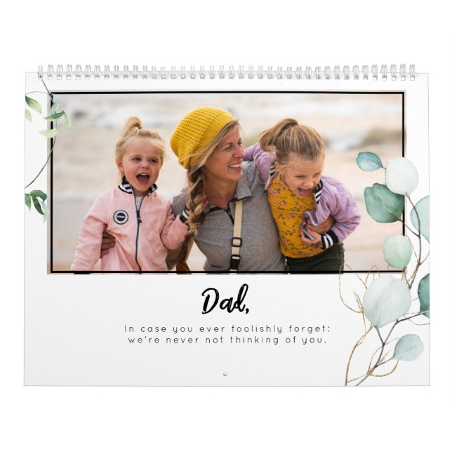 Calendário Pai de modelo de fotografia verde ID931 (Capa)