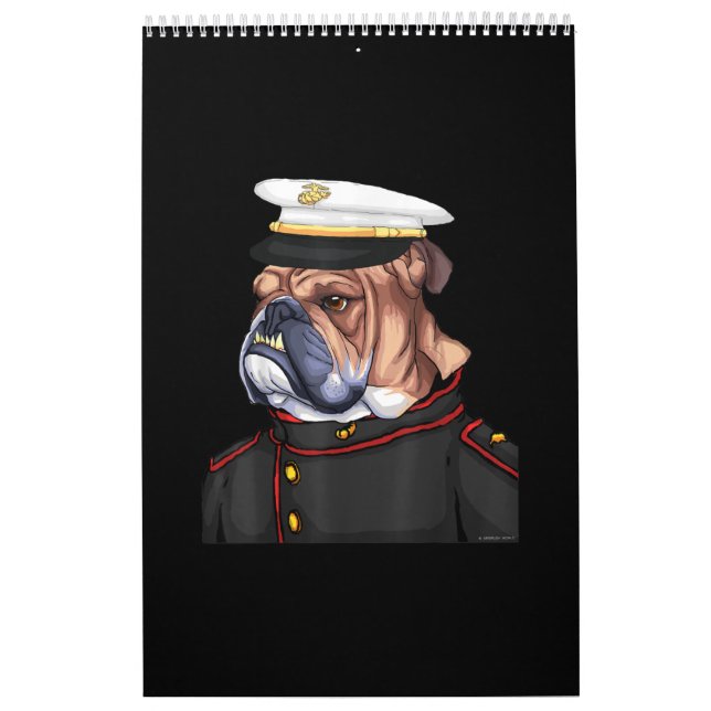 Calendário Pai Militar Armado de Cachorro do Exército (Capa)