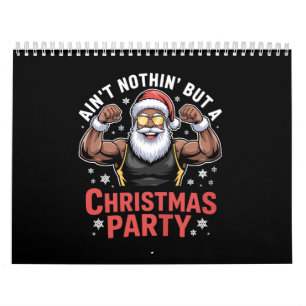 Calendário Pai Natal Afro-Americano de Natal Pijama