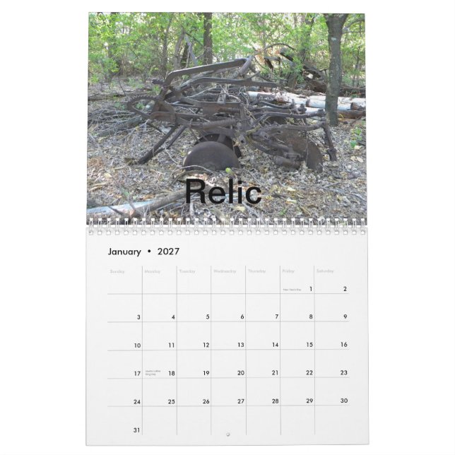 Calendário País, fazenda, rancho e rural - 2012 (Jan 2027)