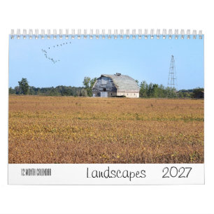 Calendário Paisagem 2027 12 Meses Parede