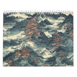 Calendário Paisagem de pintura a óleo no Japão