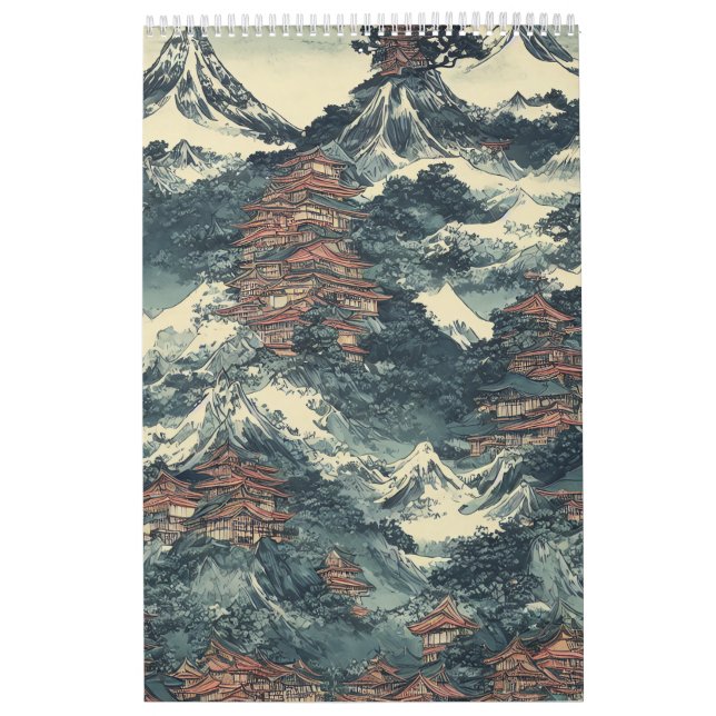 Calendário Paisagem de pintura a óleo no Japão (Capa)