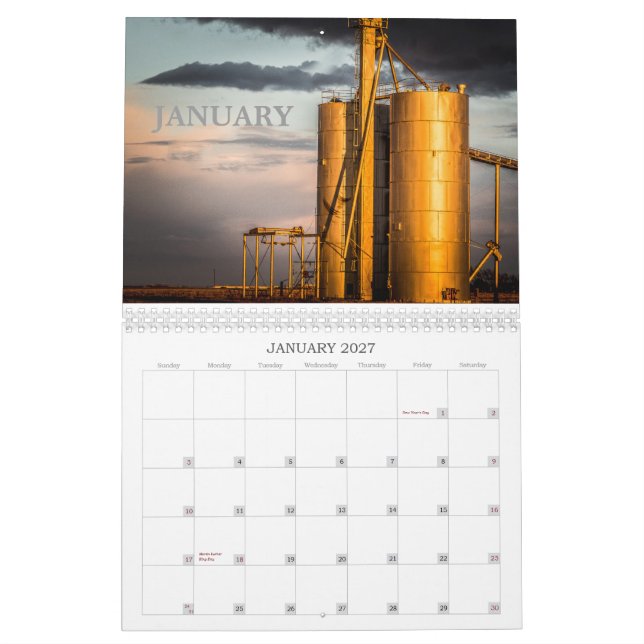 Calendário Paisagem do Texas Ocidental (Jan 2027)
