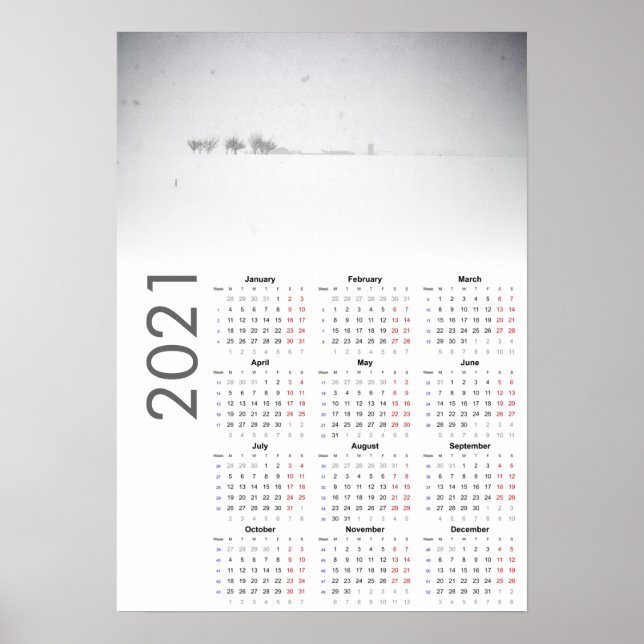 Calendário Paisagem Nevada 2021 Poster (Frente)