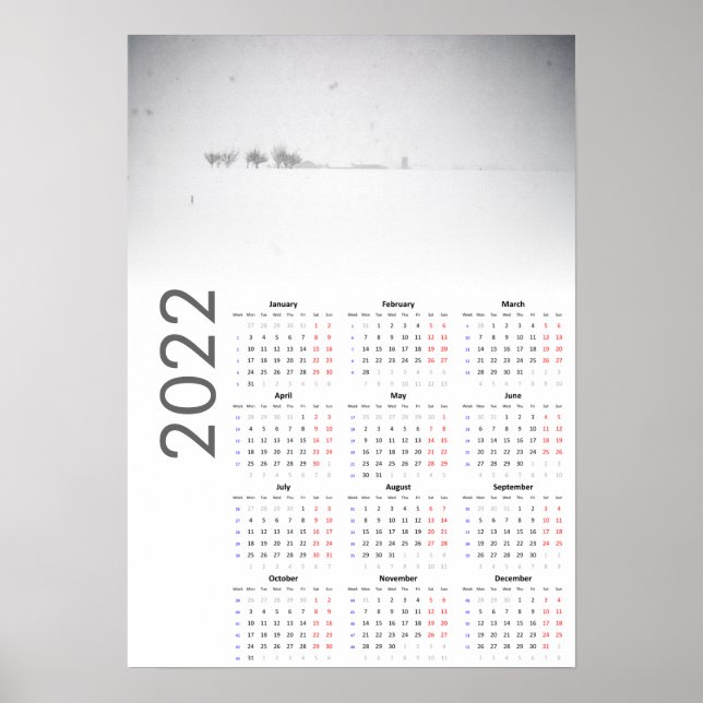 Calendário Paisagem Nevada 2022 Poster (Frente)