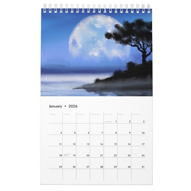 Calendário Paisagens Bonitas - Pintura Por Aquarela (Jan 2026)