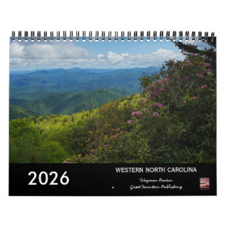 Calendário Paisagens da Carolina do Norte 2026