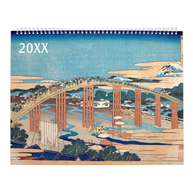 Calendário paisagens de 12 meses de Katsushika Hokusai (Capa)