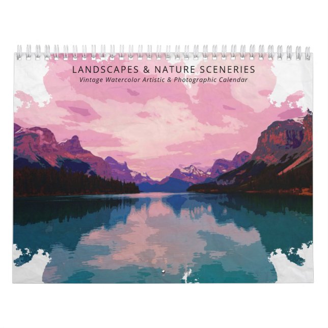 Calendário Paisagens e Natureza Vintage Artística Vintage (Capa)