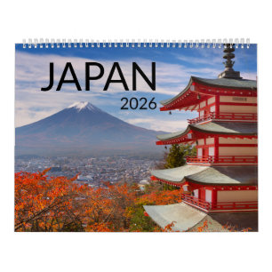 Calendário Paisagens e Templos Japoneses Estéticos 2026
