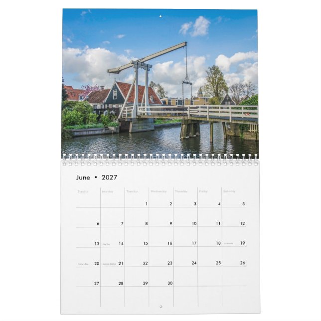 Calendário paisagens nos Países Baixos (Jun 2027)