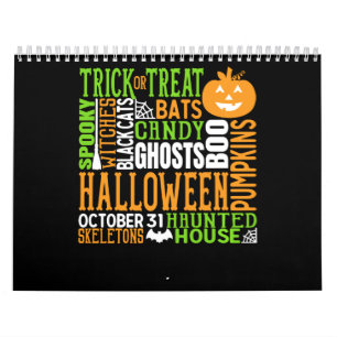 Calendário Palavra de Halloween Salva-Pumpkin