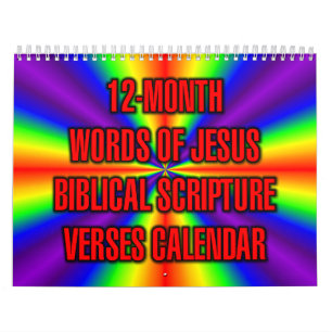 Calendário Palavras de Jesus por 12 Meses Versículos Bíblicos
