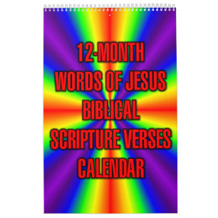 Calendário Palavras de Jesus Versículos Bíblicos de 12 Meses