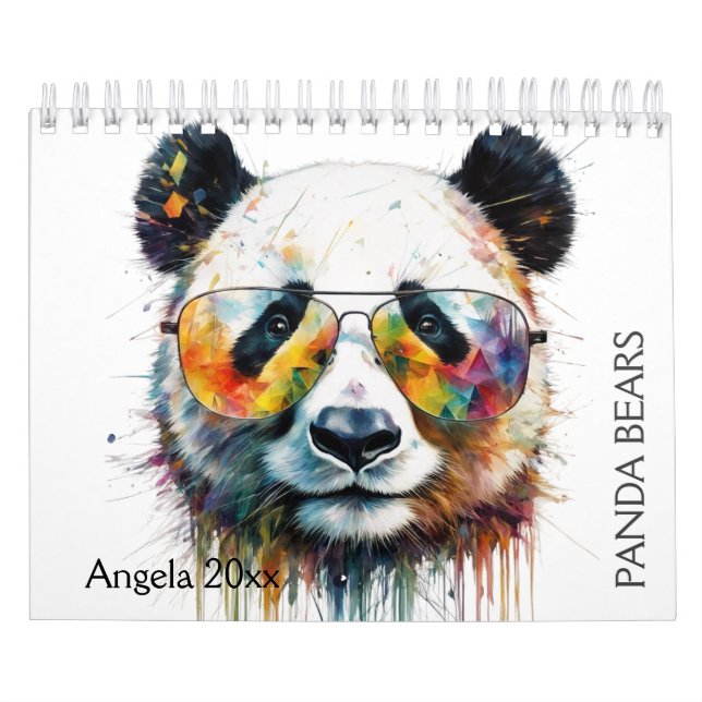 Calendário Panda Bear Watercolor (Capa)