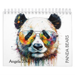 Calendário Panda Bear Watercolor