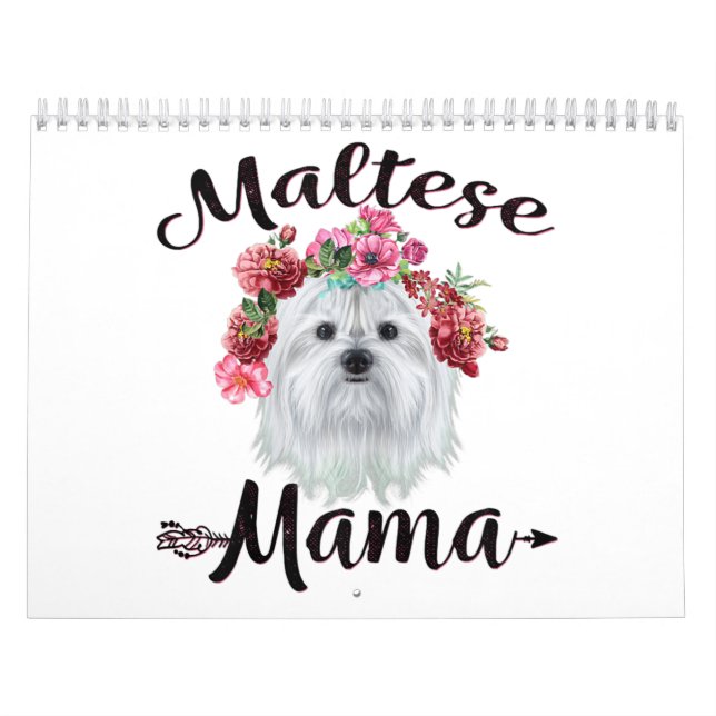 Calendário Pão Cão| Flores de Cachorro de Mama Maltesa, Flore (Capa)