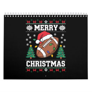 Calendário Papai Noel estilo suéter feio de Natal Futebol Ame