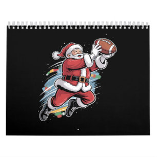 Calendário Papai Noel Jogando Futebol Americano Natal