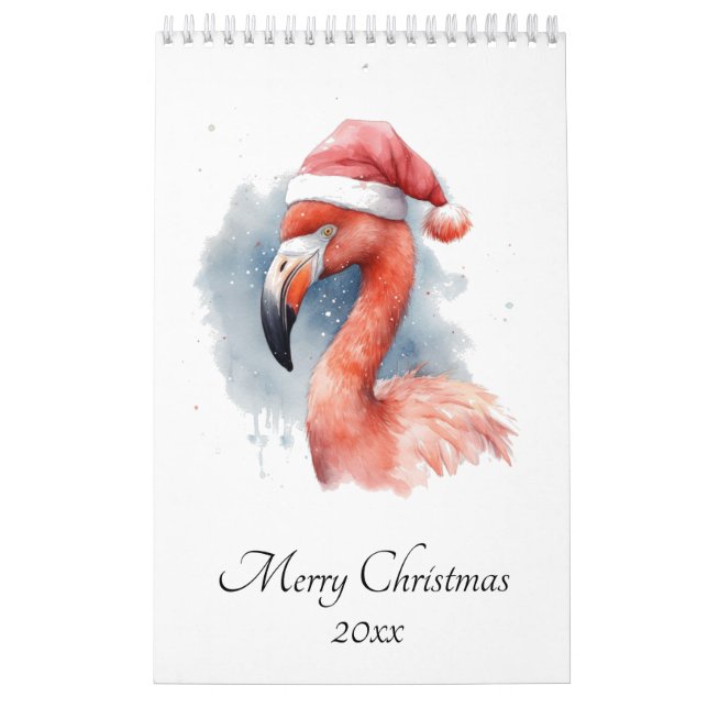 Calendário Papai noel Snowbird Flamingo, personalizado (Capa)